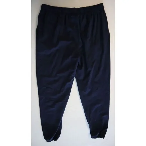 Lacoste 3H5422-51-423 Men's Sz M Navy Blue Cotton Fleece Lounge Jogger Pants